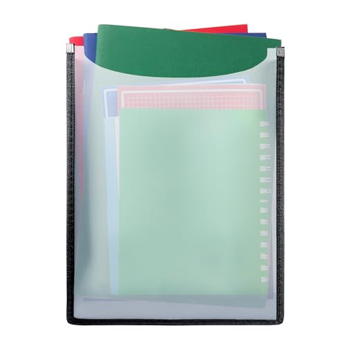 D.RECT Heftbox A4 Schulranzen, oben offen, Kinder Schulheftbox aus Plastik für Schnellhefter, Bücher, Schulhefte, Blöcke und Unterlagen, stabile Heftmappe für den Rucksack, Transparent