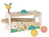 Tap Tap Xylo Pure en bois. Tap Tap Xylo Pure - Jouet en Bois 2 en 1 - Set Jeu d\'Éveil Musical et d\'adresse et Carte Animal - 3 balles + Marteau + Xylophone