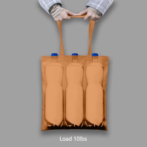 Image of TOPDesign 6-Pack Economical 16 inchx15 inch Khaki Cotton Tote Bags, Lightweight Medium Reusable Grocery Shopping Cloth Bags, Suitable for DIY, Advertising, Promotion, Gift, Activity