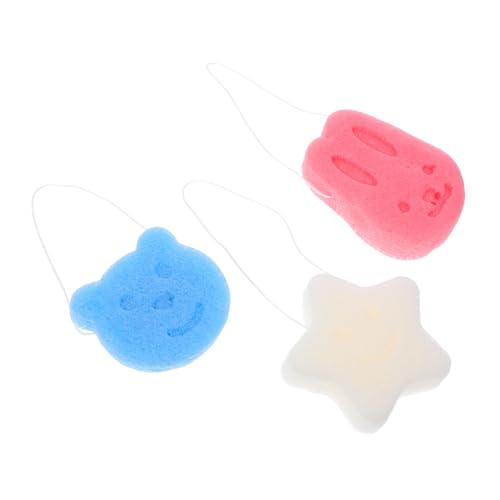 Beaupretty 3 Piezas Esponjas Baño Niña Suaves Naturales con Divertidas para Limpieza Facial y Corporal Esponjas para Recién Nacido y Agarre Cómodo Secado Rápido Seguro para Sensible