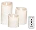Produktbild sompex Flame Echtwachs LED Kerze, fernbedienbar, Frosted White - in verschiedenen Größen, Höhe:3er Set (10/12/18cm) + FB