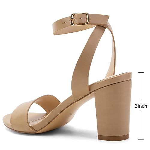 Image of Greatonu Clear Heels Sandals for Women 2026 Open Toe Ankle Strap Clear Chunky Heels Sandal Dressy Party Wedding Shoes Transparent High Heeled Sandals