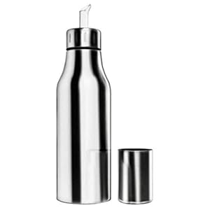 Oliefles Olie Dispenser Roestvrij Staal Grote Olijfolie Dispenser Keuken Koken voor Olieschenker Azijn Sojasaus (Maat: 500 ml)