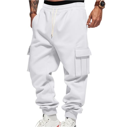 Men's Cargo Pants Slim Fit Drawstring Tactical Joggers Cargo Sweatpants Big and Tall with Pockets Casual Sweat Pants