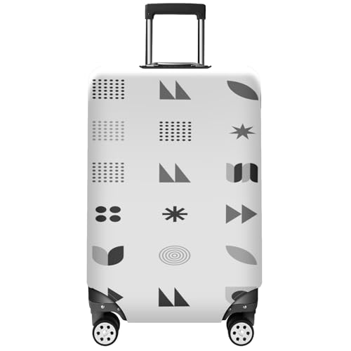 Travel Luggage Cover Suitcase Protector Scratch-Resistant Fit Not Included Suitcase Black And White Heart Illustration M-22-24in