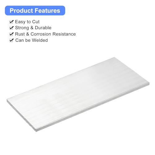 Image of uxcell Square Aluminum Flat Bar, 1 /4 inch Thick 3.9 inch Width 10 inch Length Square Aluminum Bar 6061 Aluminum Flat Plate, 6 x 100 x 254mm T6511 Solid New Mill Stock for Industrial Building