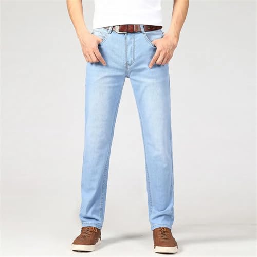 Men's Business Jeans Casual Straight Stretch Fashion Classic Work Denim Trousers3