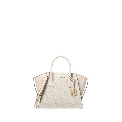 Michael Kors Avril Sac à main en cuir avec petit logo Crème clair Multicolore, Crème claire multicolore, Small