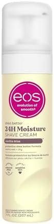 eos Shea Better Shaving Cream for Women, Vanilla Bliss, Shave Cream, Skin Care and Lotion with Shea Butter and Aloe, 24HR Hydration, 207 ml