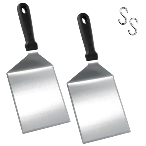 Espátula para Parrilla, Espátula de Hamburguesa Extra Ancha, Espátula Chef, Espátula de Metal de Acero Inoxidable, Paleta para Hamburguesa Ideal para Barbacoa, Volteador, Parrilla
