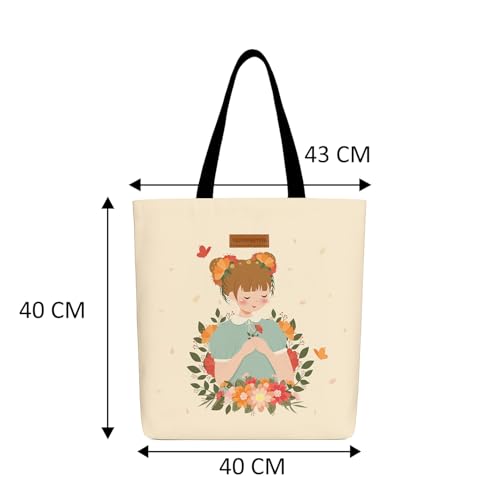 Image of The Purple Tree Eco-Friendly Canvas Tote Bag, Sustainable, Reusable Shopping, Beach, Travel or Everyday Tote, Wide Tote Bag