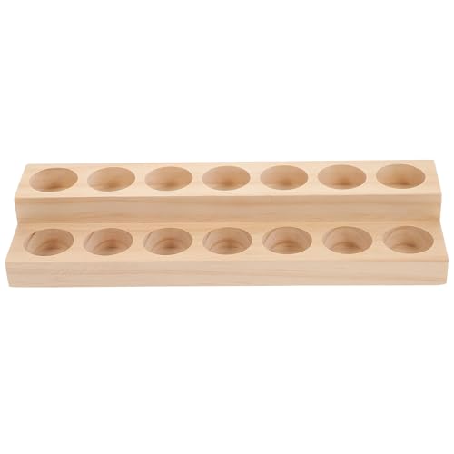 Organizador de aceites esenciales pulido fino en madera de dos niveles GOOHOCHY