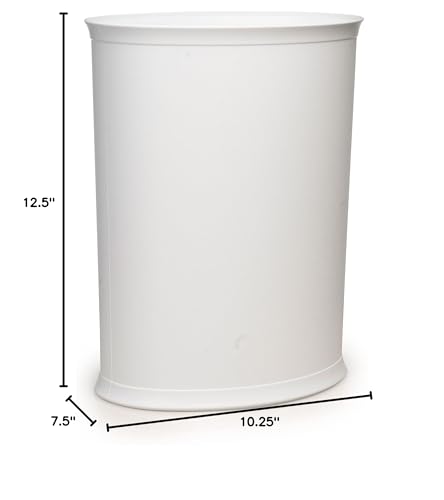 Image of Stephanie Imports Made in USA 5-Gallon White Plastic Waste Basket (10.25 inch L X 12.5 inch H)