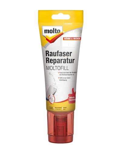 Molto Raufaser Reparatur Moltofill, Innen-Fertigspachtel für Raufaser-Wände, Weiß, 330 g