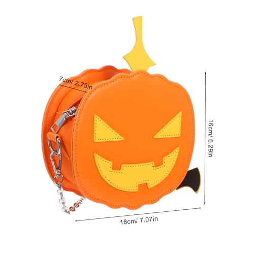 PRETYZOOM Pumpkin Purse Crossbody: Halloween Purse with Chain Novelty Crossbody Bag - PU Shoulder Bag for Women and Girls - Cute Spooky Handbag for Holiday Party2