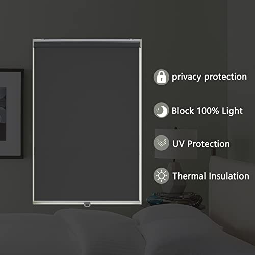 Aosky BK-RS-GREY-3072 Roller Window Shades Blackout Blinds thumb #2