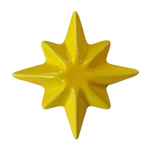 Letshelter | Colgador de cerámica para Calentadores de Toallas y radiadores con diseño de Estrella, Color Amarilla, Hecho a Mano en Italia, se instala Directamente en el radiador