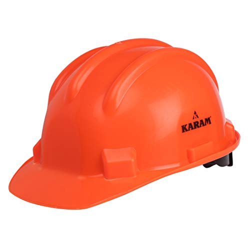 KARAM PN521 Safety Helmet for Men Construction Helmet | Ratchet Type Adjustment with Adjustable Chin Strap | Work Helmet with Side Slot for Attachment | is:2925:1984 Certifed | Fluorescent Orange (B07YYJBTDG) Amazon Price History, Amazon Price Tracker