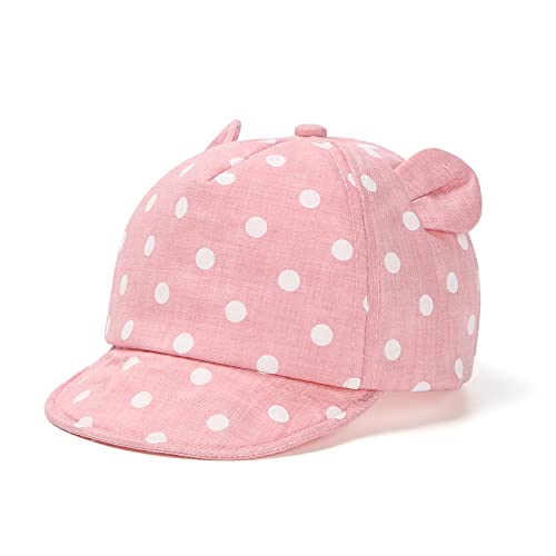 Andy's Orchids Sun Hat for Baby Boy Girl, Children Kids Baseball Cap Soft Cotton Toddler Infant Duck Caps Sun Protection Hats Cute Cartoon Breathable Cap for Spring Summer Pink