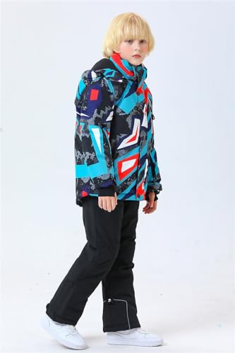 Image of WOWULOVELY Big Boy's 2-Piece Colorblock Snow Pants and Jacket Snowsuit Ski Suit
