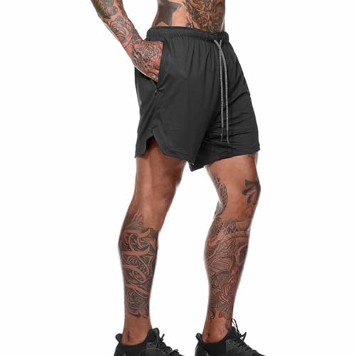 QINFEN YUNDOU Pantalón Corto para Hombre,Pantalones Cortos Deportivos para Correr 2 en 1, Hombre Shorts Deportivos para Correr - imagen 5