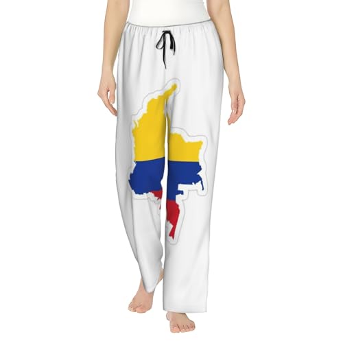Pantalon de pyjama Colombie femme en polyester fluide avec poches latérales