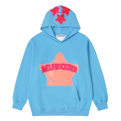 Aelfric Eden Graphic Hoodies for Men Y2K Printed Hoodie Sweatshirt Casual Oversized Long Sleeve Vintage Streetwear Pullover