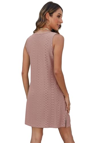 Image of BKRIVE Coverup Summer Dresses for Women 2026 Eyelet Casual Loose Sleeveless Sundresses Tank Dresses with Pockets