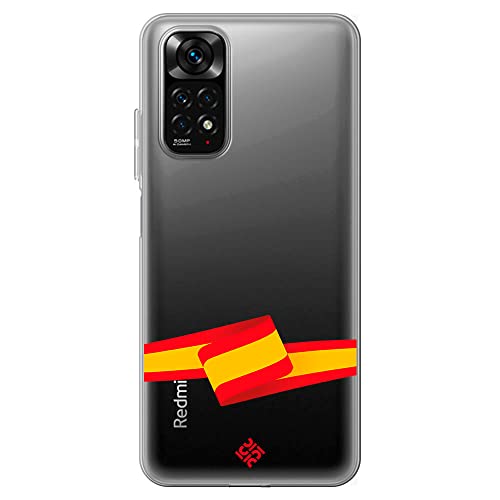 Movilshop Funda Para [ Xiaomi Redmi Note 11 ] Dibujo Auténtico [ Bandera España ] De Silicona Flexible Transparente Carcasa Case Cover Gel Para Smartphone.