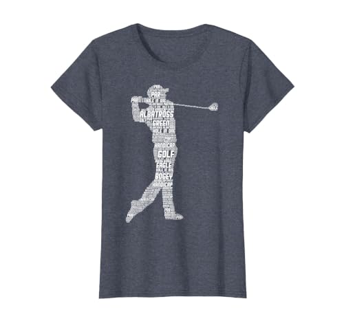 Golf Golfer Golf Player Men Children Boys T-Shirt, Women, Heather Blue, Large