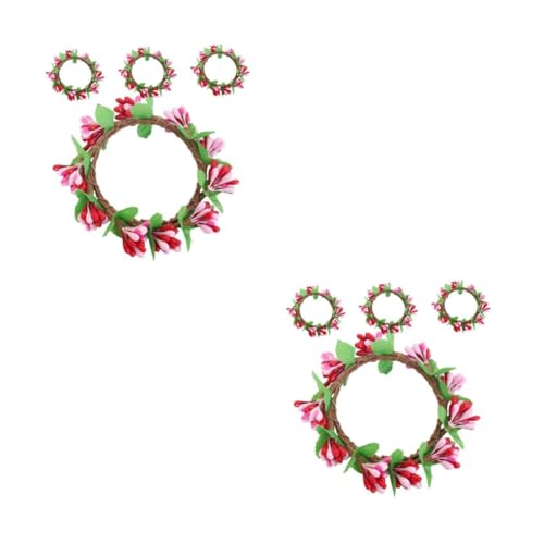 Ciieeo 8 Pezzi per Candele Pasquali Ghirlande Artificiali con Bacche Realistiche Decorazioni Primaverili per Feste e Centrotavola Eleganti