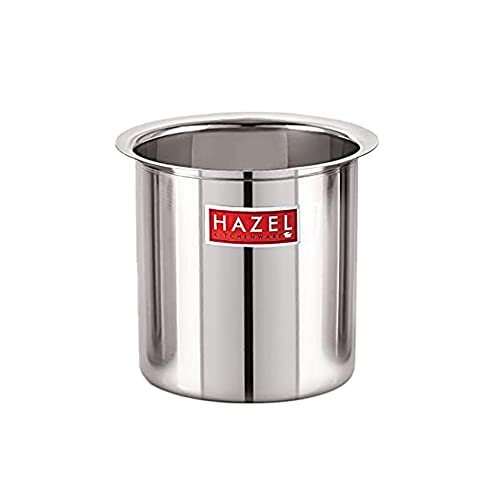 Image of HAZEL Steel Milk Pot with Lid|1800 ml Stainless Steel Milk Boiler Container|Milk Boiling Vessel Gunj for Kitchen, 2 count, Silver