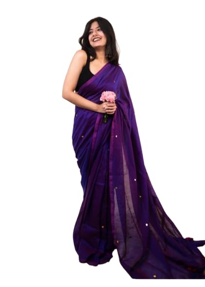 handloom Sequence soft traditional elegant saree with tassel-image-16