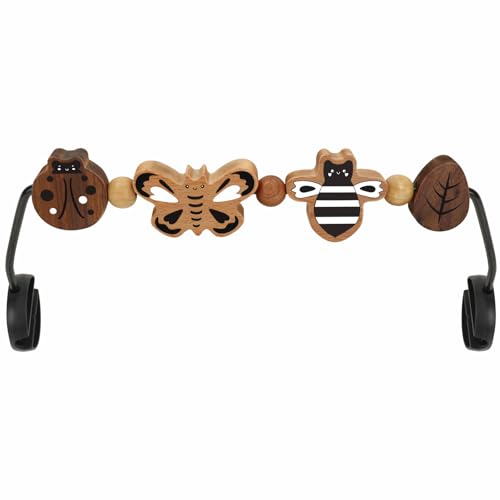 Image of iGRATENS Baby Bjorn Bouncer Toy Bar - Toy Bar for Baby Bouncer Soft & Bliss, Easy to Attach and Remove, 360°Rotating Natural Wooden Toys, Exciting Design for Curious Babies, Insects Paradise