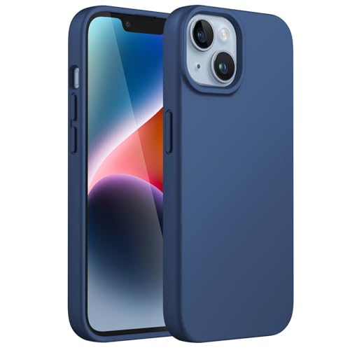 Image of JETech Silicone Cover Case for iPhone 14 Plus 6.7-Inch, Silky-Soft Touch Full-Body Protective Phone Case, Shockproof Cover with Microfiber Lining (Cobalt Blue)