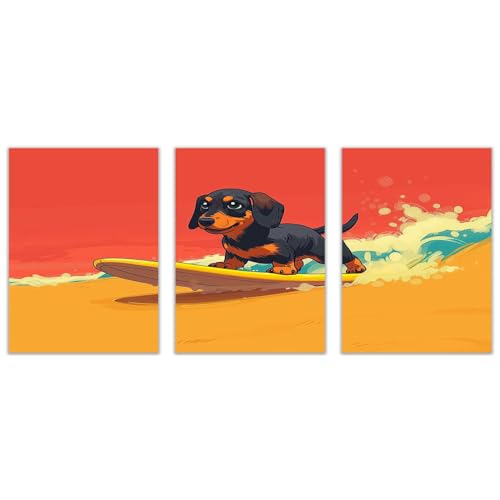 Tableau moderne plage et humour canin pour une ambiance mer et nature relax