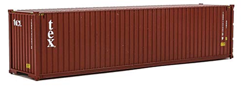 Image of Walthers SceneMaster 40' Hi-Cube Corrugated-Side Container-TEX (Brown, White) 949-8266 HO Scale Model Railroad - Freight Model