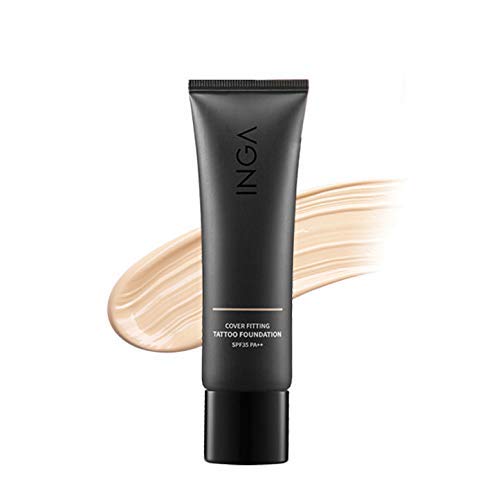 INGA Cover Fitting Tattoo Foundation 30ml, Semi Matte Finish Type & Long Lasting, Natural Skin Tone (2 Neutral Beige (#22~23))