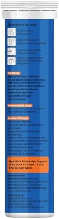 Raslok Electrolyte Effervescent Tablets with Magnesium, Potassium & Zinc – Hydration & Energy Support with BCAAs and B Vitamins – Vitamin C Formula – Orange – 40 Tablets - 2