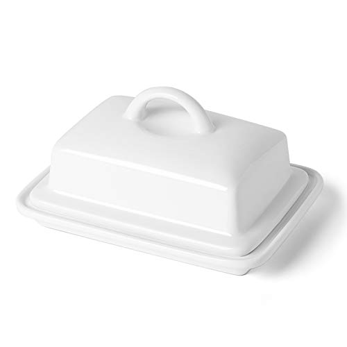 Porcelain Butter Dish with Lid - Large Enough for 8oz European Butter