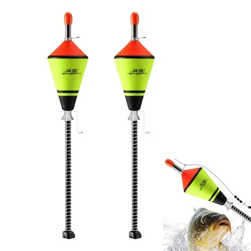 Generisch Automatische Angel Schwimmer | 2 Stück Automatische Angel Bobber | Leuchtende Angelboje Zum Nachtangeln | Schneller Angelschwimmer Mit Feder | Tragbare Angel Schwimmer Angelzubehör