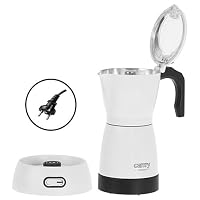 CAMRY - Elektrische Kaffeemaschine Weiß 300 ml - Espressokocher für 6 Espresso-Tassen - Kleiner Camping-Kaffeeautomat - Reise-Kaffeemaschine - Druck-Kaffeemaschine - 360° drehbarer Standfuß – Ansicht 2