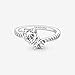 PANDORA Double Heart Sparkling Ring - Sterling Silver Ring for Women - Gift for Her Sterling Silver with Clear Cubic Zirconia - Size 6 - with Gift Box
