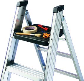 Svelt Svelt Scala Professionale a Doppia Salita in Alluminio – 5 Gradini + Piattaforma Portattrezzi, Gradini Saldati, Antisdrucciolo, Certificata