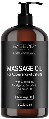 Baebody Massage Oil with Grapeseed Oil, Eucalyptus Oil, Lemon Oil & Grapefruit Oil