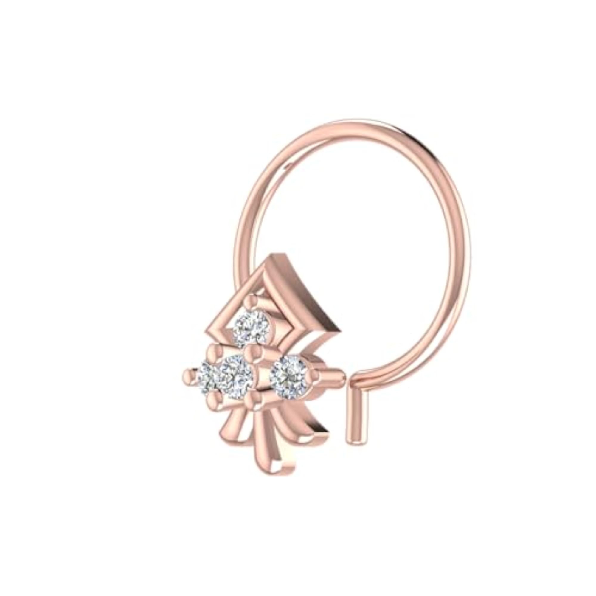 9K BIS Hallmarked Rose Gold Stud Nosering