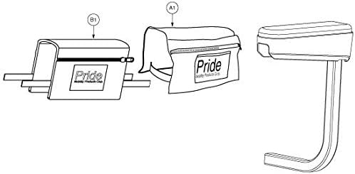 Pride Mobility Small scooter armrest saddle bag DWR1020D010 image 4 of 4 B08JJF12G5