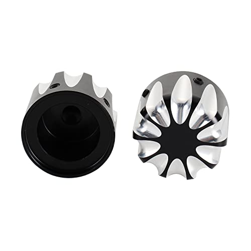 Gidibii Front Axle Nut Cover Cap 2Pcs Compatible With Harley Dyna Softail Electra Road Glide Sportster 2002-2021(Black) #TOP2