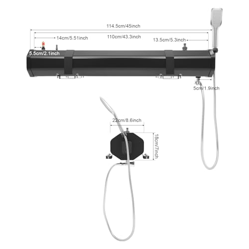 Ducha portátil para camping con tanque de agua presurizado de 8 galones para portaequipajes de techo, incluye manguera y rociador, ideal para SUV, camión, RV y aventuras off-road miniatura 2