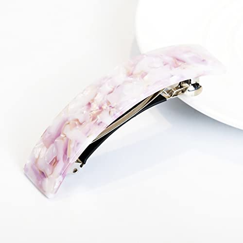 Doromy 3 Pcs Large French Barrettes Tortoise Shell Cellulose Acetate Barrettes French Automatic Hair Clips Wide Curved Celluloid Ponytail Holder Clamp Fashion Hair Accessories For Women And Hair Clasps For Thick Hair #TOP4